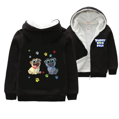 Puppy Dog Pals Zip Hoodie Kinder Mantel mit Berber Fleece Bingo Rolly Sweatshirt#02