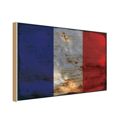 vianmo Holzschild Holzbild 20x30 cm Frankreich Fahne Flagge