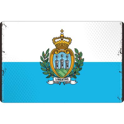 vianmo Blechschild Wandschild 30x40 cm San Marino Fahne Flagge