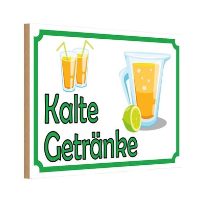 vianmo Holzschild 18x12 cm Essen Trinken kalte Getränke Verkauf