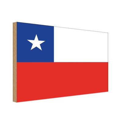 vianmo Holzschild Holzbild 30x40 cm Chile Fahne Flagge
