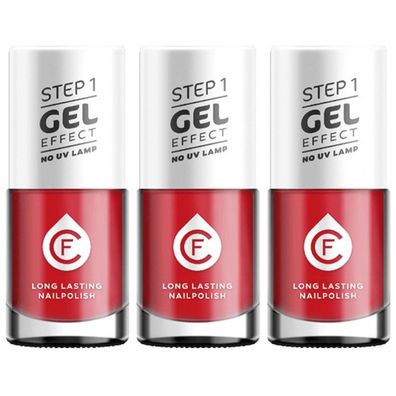 416,36EUR/1l 3 x CF Gel Effekt Nagellack 11ml - Farbe: 234 rot