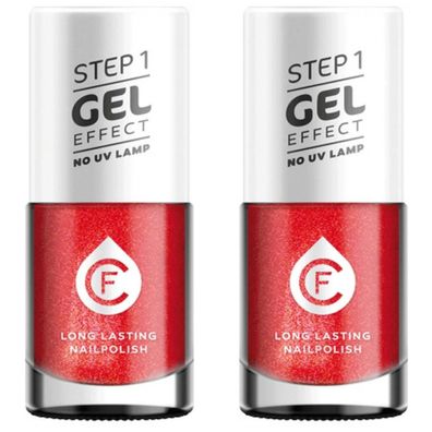 445,46EUR/1l 2 x CF Gel Effekt Nagellack 11ml - Farbe: 207 rot