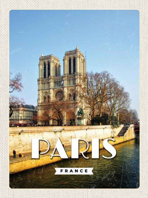 Holzschild 30x40 cm - Paris Frankreich Notre-Dame Reise