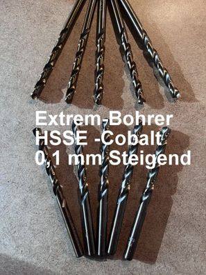 Spiralbohrer Metallbohrer HSSE Bohrer DIN 338 Extra Stahlbohrer Cobalt Wahl 0,1 mm 1