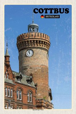 Blechschild 20x30 cm - Cottbus Spremberger Turm