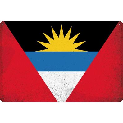 vianmo Blechschild Wandschild 20x30 cm Antigua Fahne Flagge