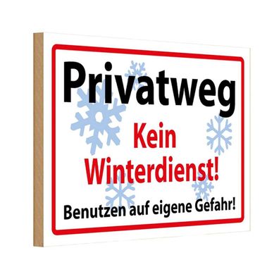 vianmo Holzschild 20x30 cm Warnung Privatweg kein Winterdienst