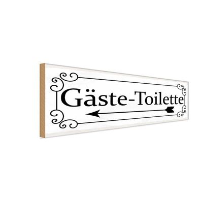 vianmo Holzschild 27x10 cm Hinweis Gäste-Toilette links