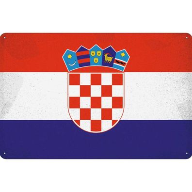 vianmo Blechschild Wandschild 30x40 cm Kroatien Fahne Flagge