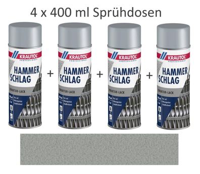 4 x 400 ml Spray Metallschutz Hammerschlag Silber Rost Witterungsschutz Krautol