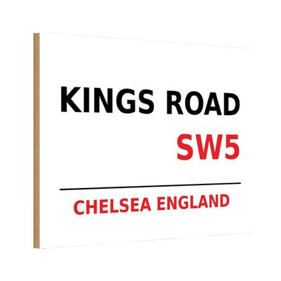 Holzschild 20x30 cm - England Chelsea Kings Road SW5