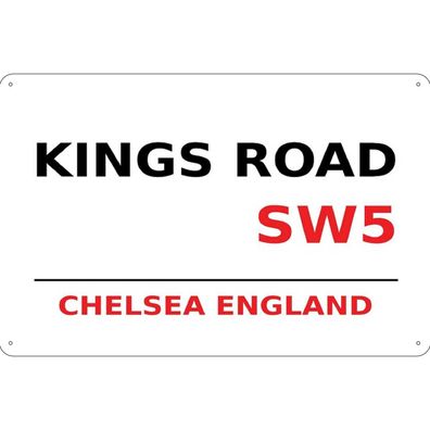 Blechschild 20x30 cm - England Chelsea Kings Road SW5