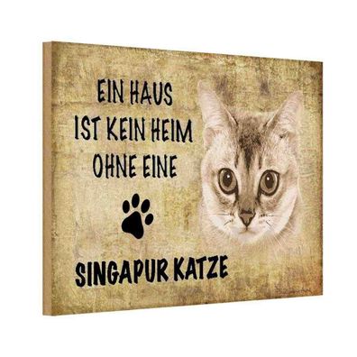 vianmo Holzschild 18x12 cm Tier Singapur Katze ohne kein Heim