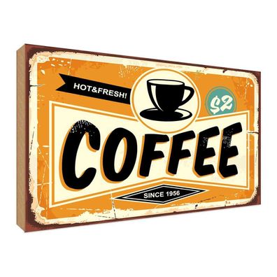 vianmo Holzschild 30x40 cm Essen Trinken Kaffee hot fresh Coffee