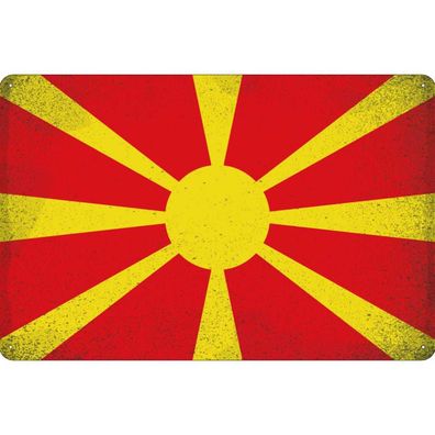 vianmo Blechschild 30x40 cm gewölbt Europa Mazedonien Macedonia