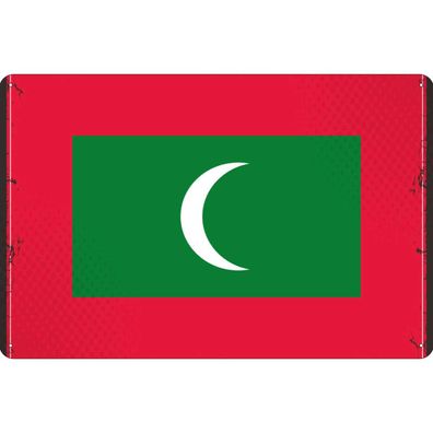 vianmo Blechschild Wandschild 30x40 cm Malediven Fahne Flagge