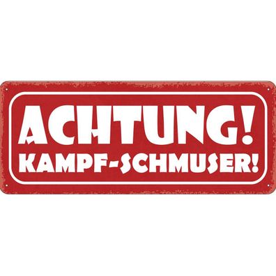 vianmo Blechschild 27x10 cm gewölbt Warnung Achtung Kampf-Schmuser