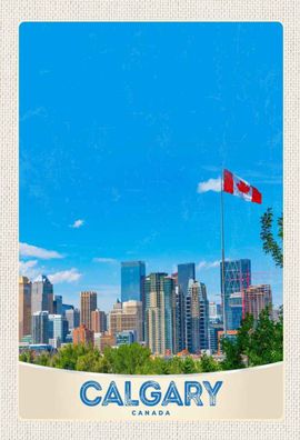 Holzschild 20x30 cm - Calgary Kanada Stadt Flagge