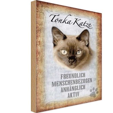 vianmo Holzschild 20x30 cm Tier Tonka Katze Geschenk Wanddeko