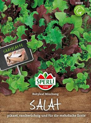 Sperli Schnittsalat Mini-Salatmischung Babyleaf - Saatplatte - Gemüsesamen