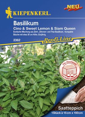 Kiepenkerl® Basilikum Saatteppich Cino & Sweet Lemon & Siam Queen - Kräutersamen