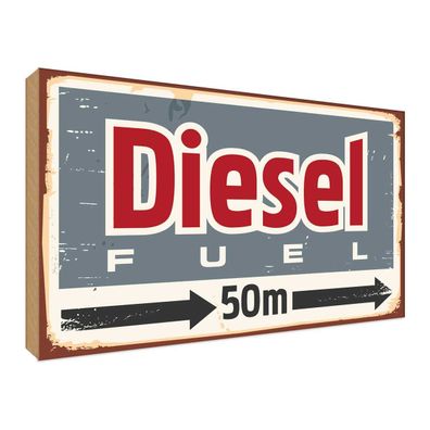vianmo Holzschild 30x40 cm Straßenschild Diesel fuel 50 m
