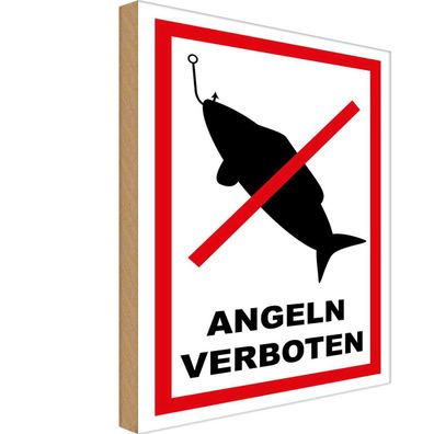 vianmo Holzschild 30x40 cm Hinweis Angeln verboten