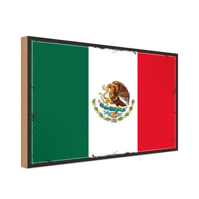 vianmo Holzschild Holzbild 30x40 cm Mexiko Fahne Flagge