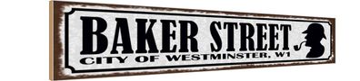 Holzschild 46x10 cm - Baker streeet city Westminster