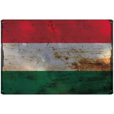 vianmo Blechschild Wandschild 30x40 cm Ungarn Fahne Flagge