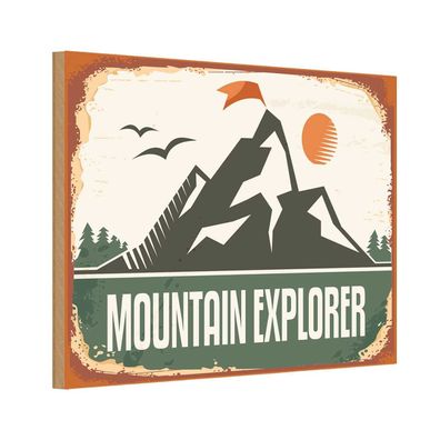 vianmo Holzschild 18x12 cm Dekoration Mountain Explorer