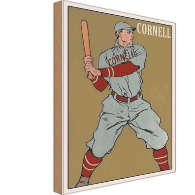 vianmo Holzschild 20x30 cm Sport Hobby Cornell Baseball Schlagmann