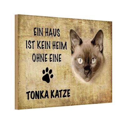 vianmo Holzschild 18x12 cm Tier Tonka Katze ohne kein Heim