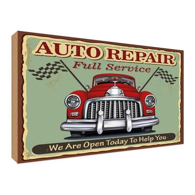vianmo Holzschild 30x40 cm Garage Werkstatt Auto repair full Service