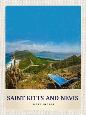 Blechschild 30x40 cm - Saint Kitts and Nevis Amerika Insel