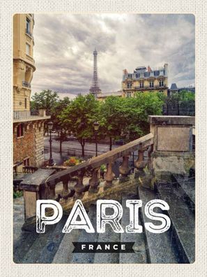 Blechschild 30x40 cm - Paris Frankreich Eiffelturm Stadt