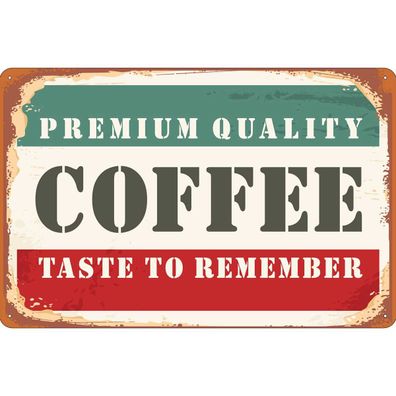 vianmo Blechschild 30x40 cm gewölbt Dekoration Premium Quality Coffee Kaffee