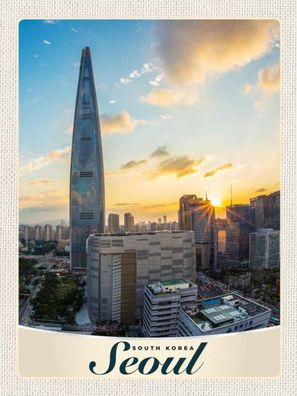 Holzschild 30x40 cm - Seoul Süd Korea Architektur Stadt