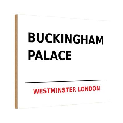 vianmo Holzschild 20x30 cm Straßen Städte Street Buckingham Palace