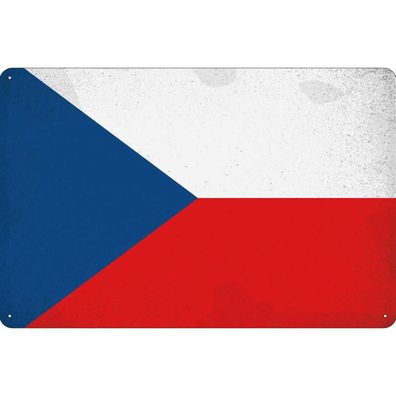 vianmo Blechschild Wandschild 30x40 cm Tschechien Fahne Flagge