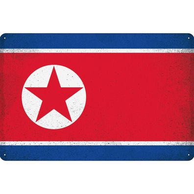 vianmo Blechschild Wandschild 20x30 cm Nordkorea Fahne Flagge