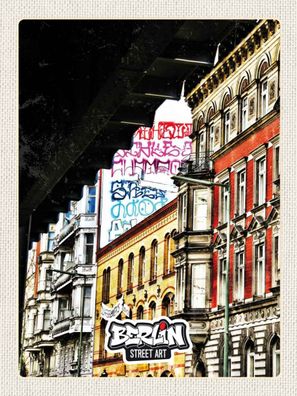 Holzschild 30x40 cm - Berlin Deutschland Graffiti Stret Art