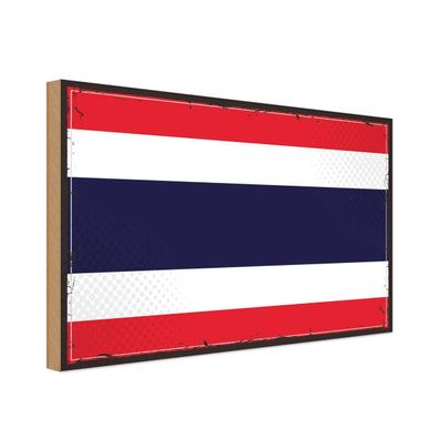 vianmo Holzschild Holzbild 30x40 cm Thailand Fahne Flagge