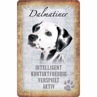 vianmo Blechschild 20x30 cm gewölbt Tier Dalmatiner Hund Geschenk