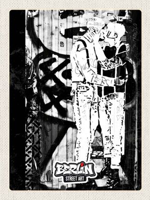 Blechschild 30x40 cm - Berlin Deutschland Geschlecht Graffiti