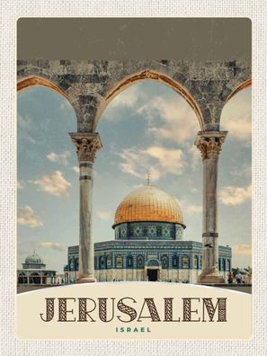 vianmo Holzschild 30x40 cm Stadt Jerusalem Israel Tempel