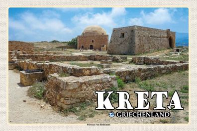 Blechschild 20x30 cm - Kreta Griechenland Fortezza von Rethymno