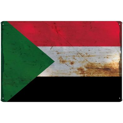 vianmo Blechschild Wandschild 30x40 cm Sudan Fahne Flagge
