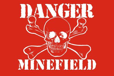 vianmo Holzschild 20x30 cm Warnung Danger Minefield Schädel